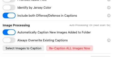 Image processing settings