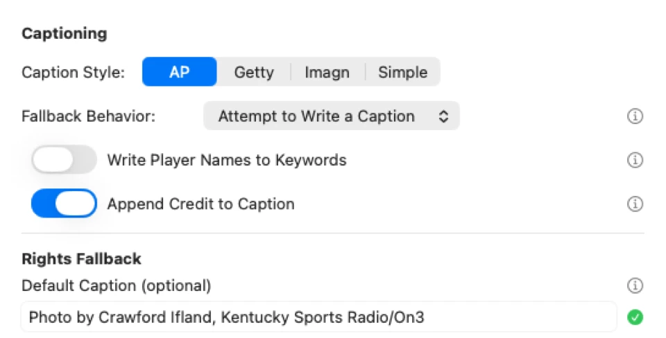 Automatic caption generation