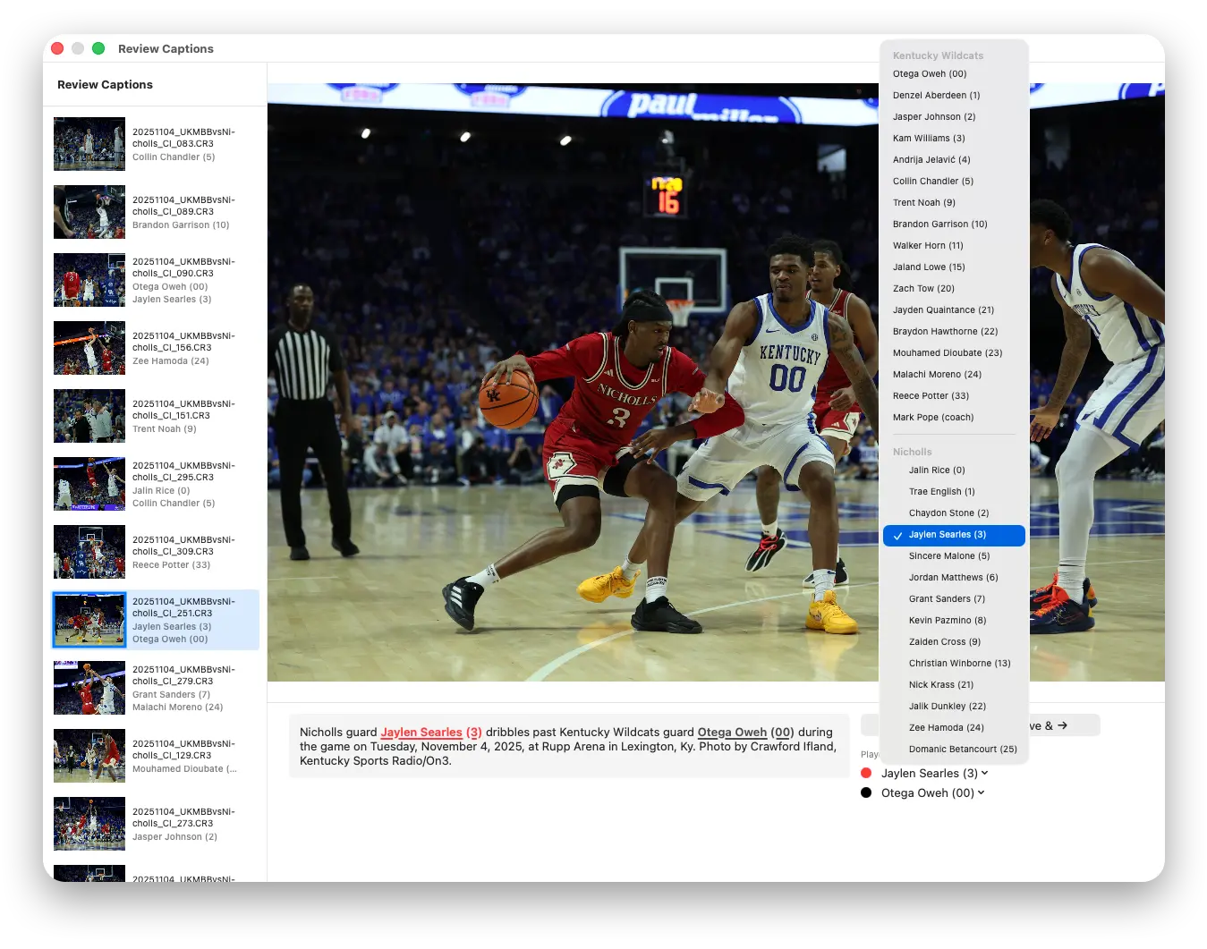 Sideline Captions Caption Review