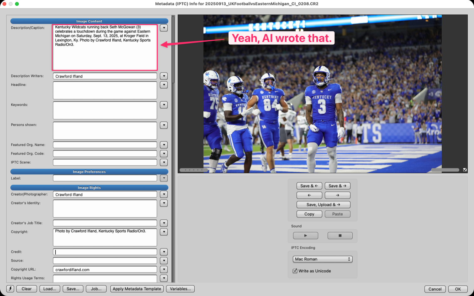 Sideline Captions App Interface