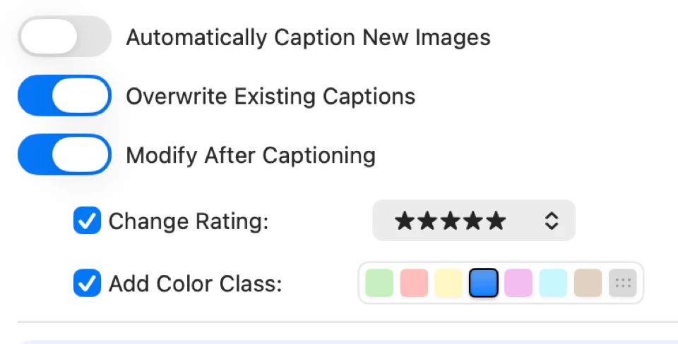 Post-captioning actions