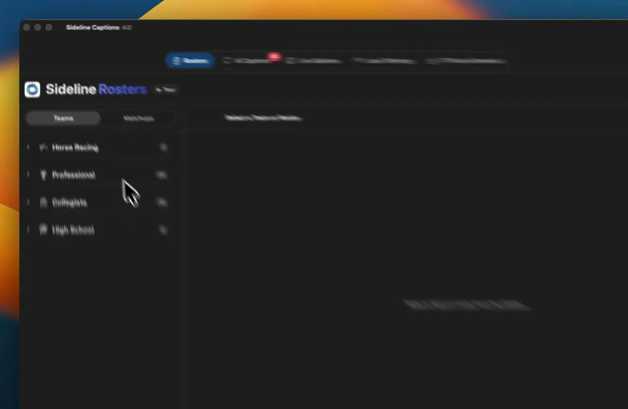 Sideline roster manager demo screenshot