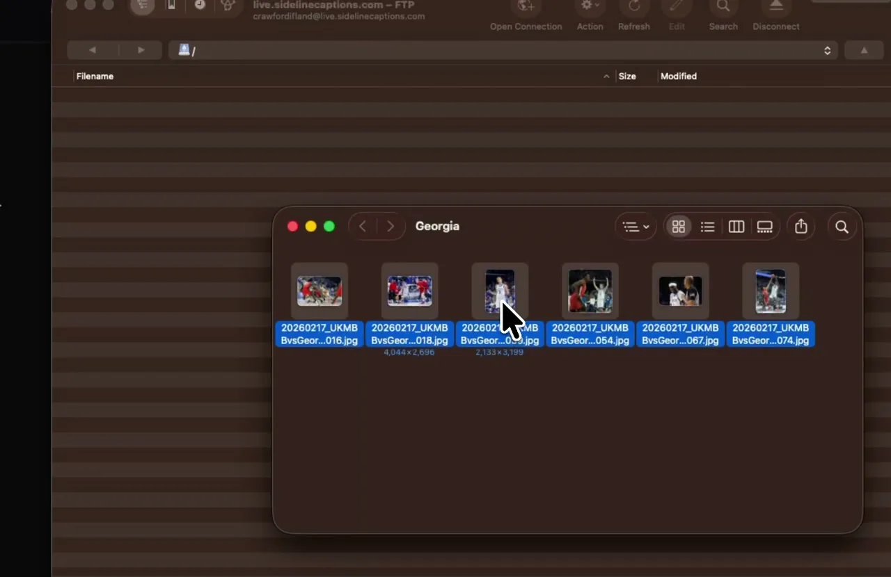 Sideline Live galleries demo screenshot