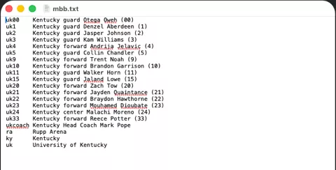 Roster file interface