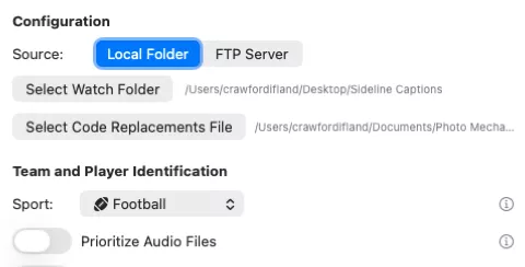 Select folder interface