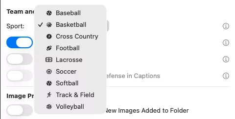 Multi-sport selection